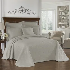 King Charles Modern Farmhouse Floral Matelasse Bedspread, 100% Cotton Breathable Bedding, King/CalKing, Gray
