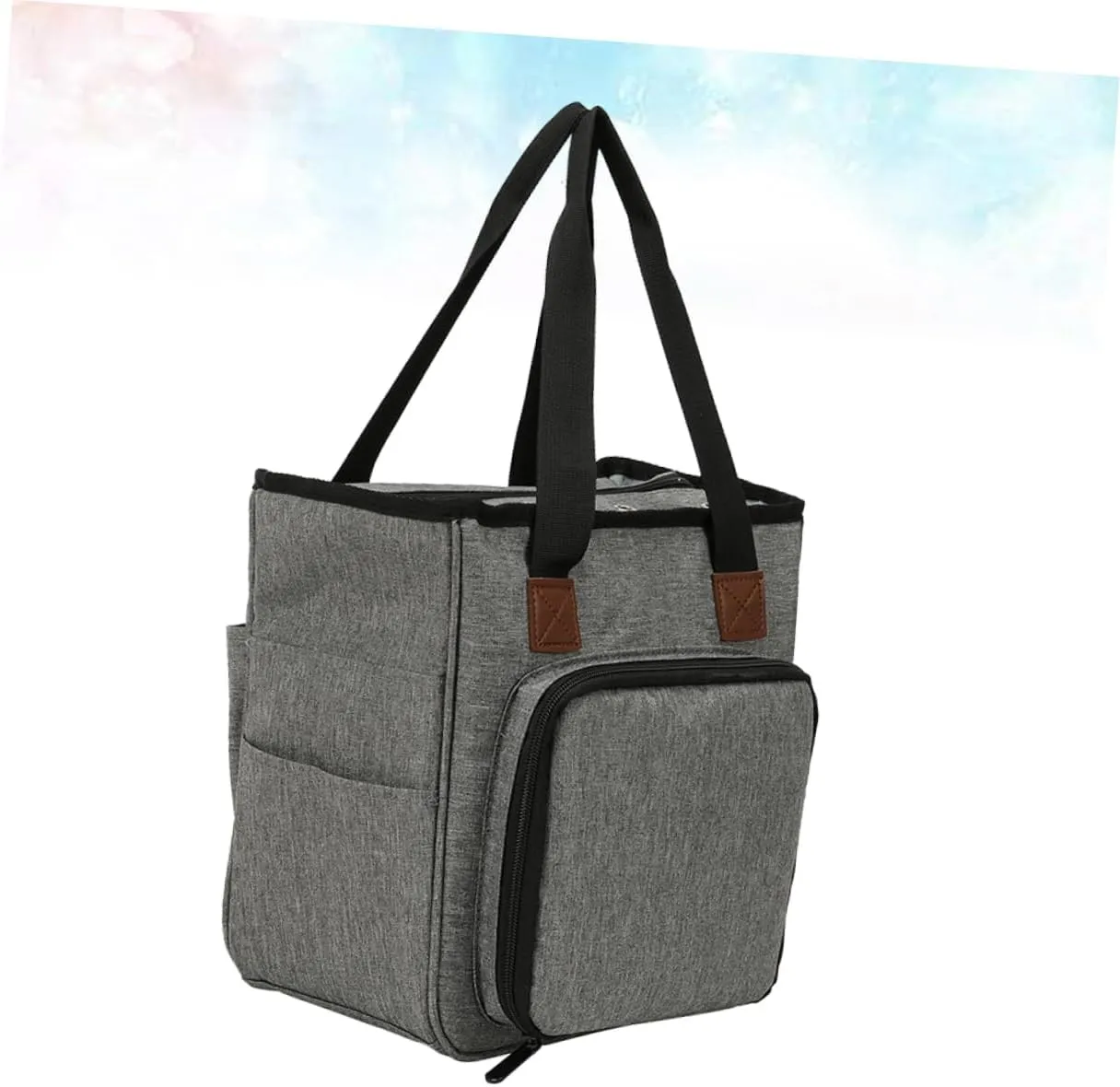 KONTONTY Woolen Yarn Storage Bag Multi-Compartment Shoulder Bag Home Travel Organizer for Knitters Crocheters