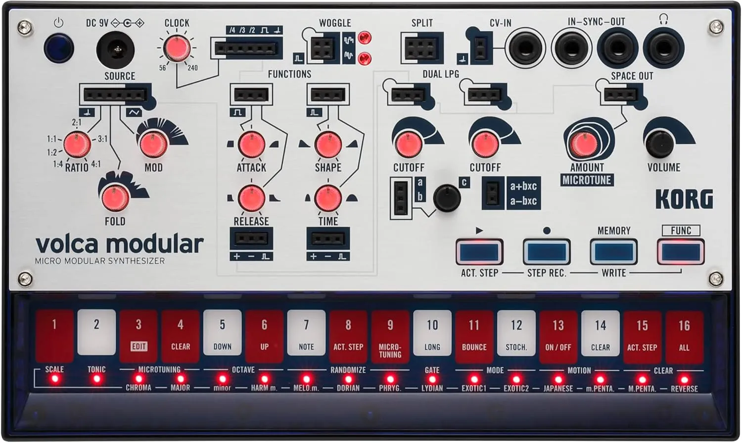 Korg Volca Modular Micro Synthesizer Semi Modular w/ Eight Modules and 16-step Sequencer
