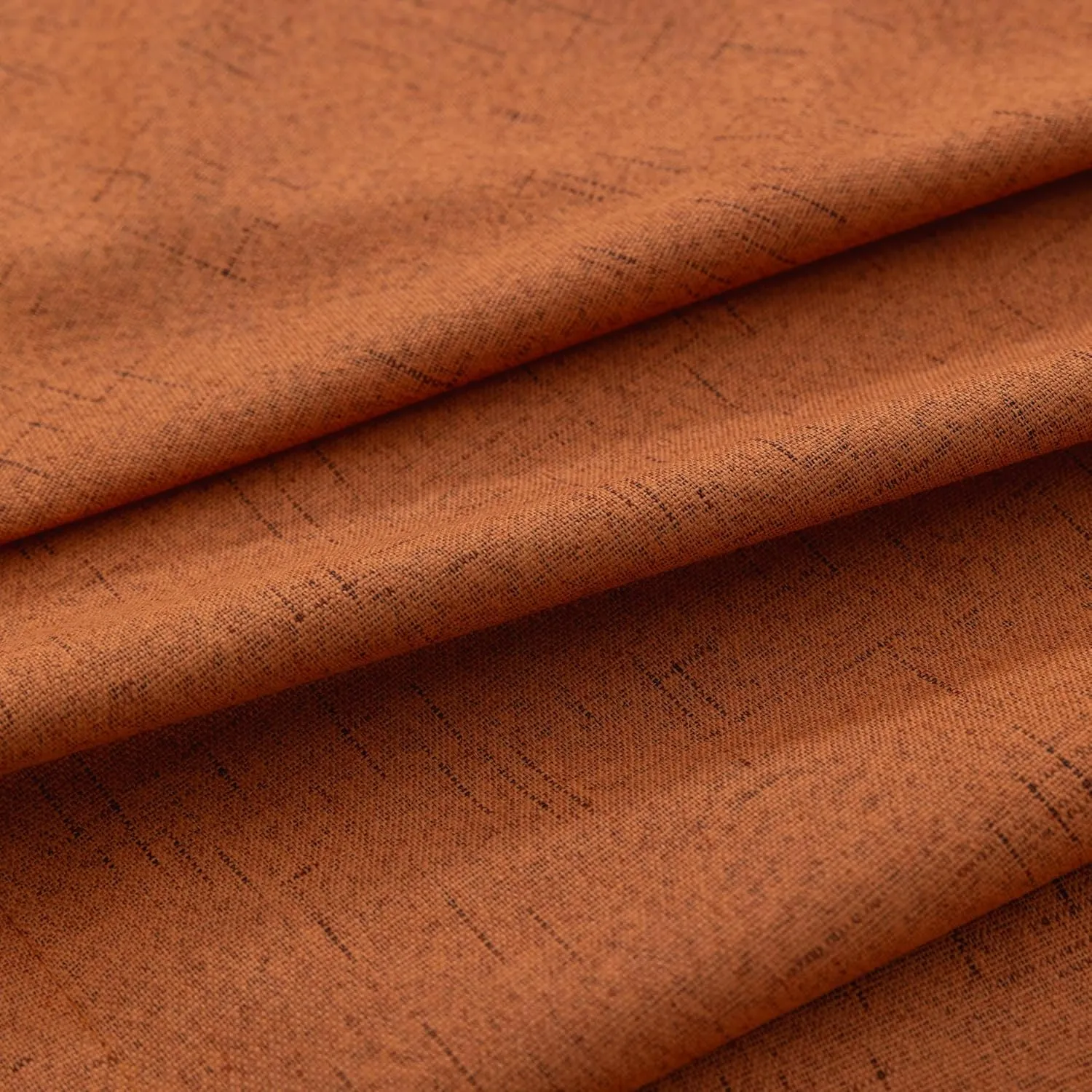 KOUFALL 96 Inch Curtains 2 Panel Set,Burnt Orange Linen Textured Pleated Blackout Living Room Black Out Curtain Drapes 96 Inches Long 2 Panels