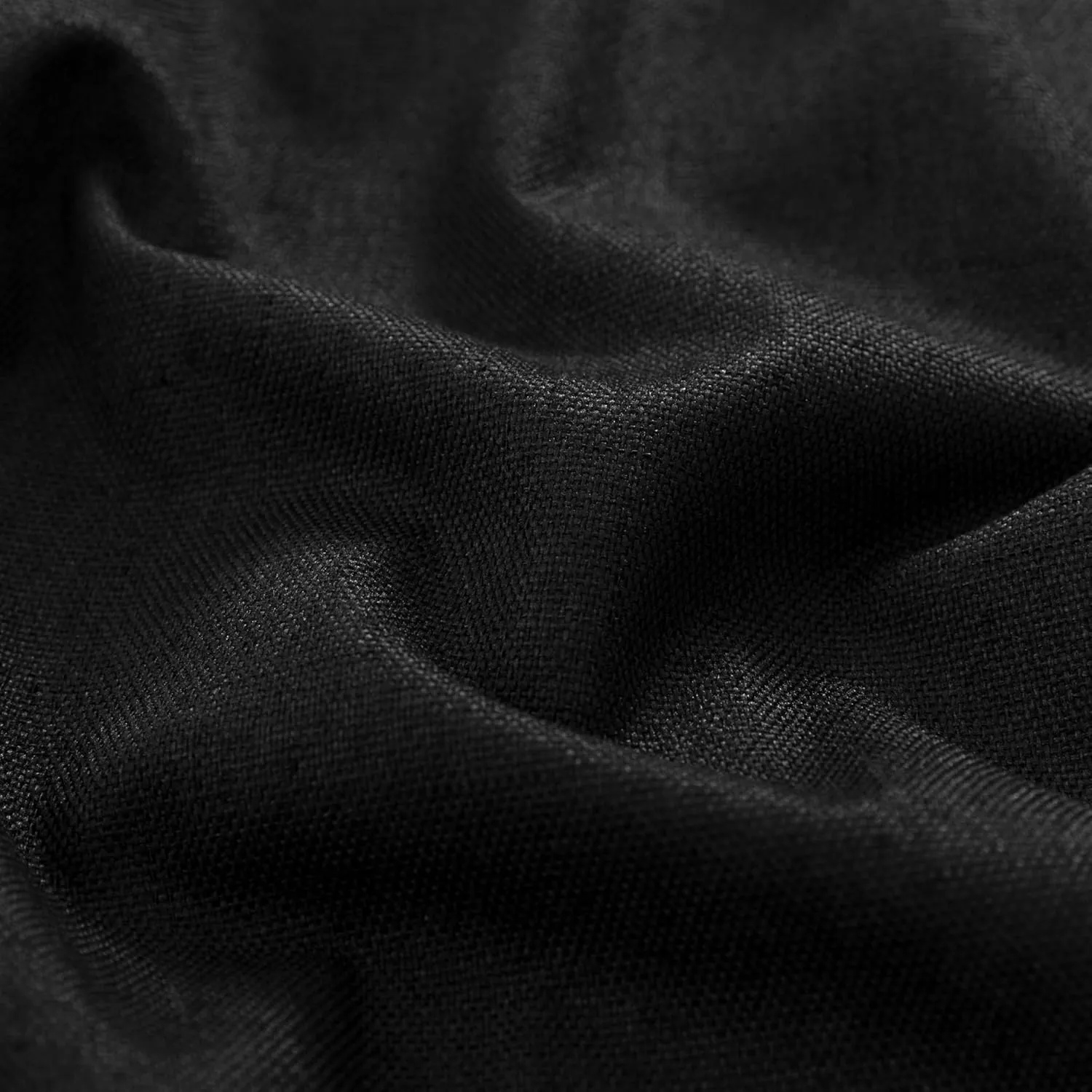 KOUFALL Black Linen Blackout Curtains 96 Inches Long for Living Room Bedroom,Back Tab Pleated Window Curtain Panels Set of 2