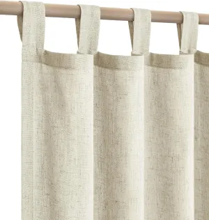 KOUFALL Tan Greige Vintage Curtains for Living Room 84 Inches Long 2 Panels Set,Flax Linen Rustic Primitive Curtains for Cabin Bedroom