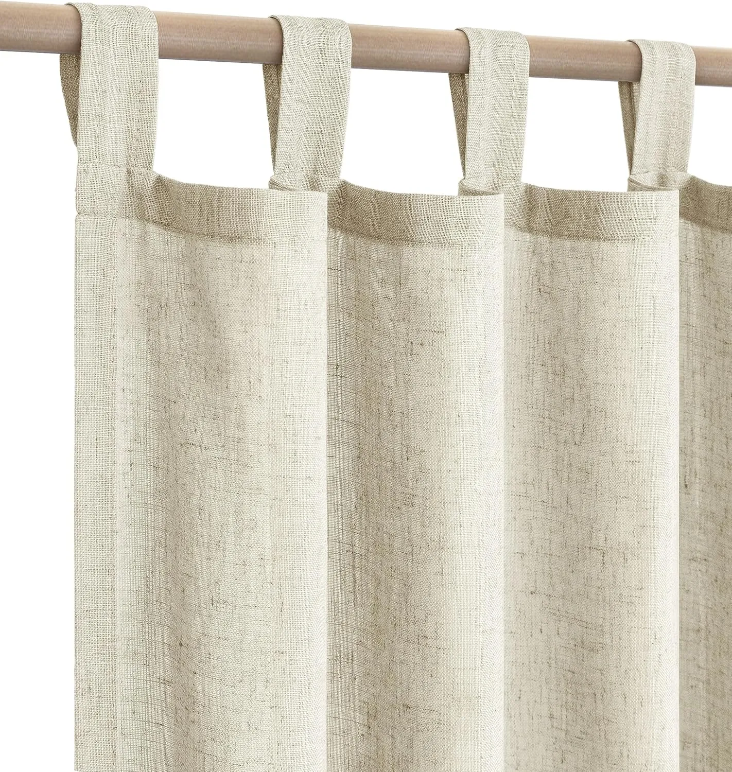 KOUFALL Tan Greige Vintage Curtains for Living Room 84 Inches Long 2 Panels Set,Flax Linen Rustic Primitive Curtains for Cabin Bedroom