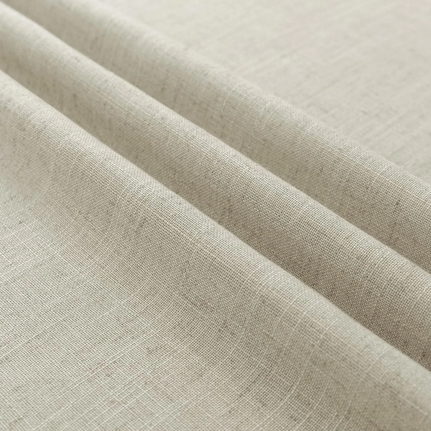 KOUFALL Tan Greige Vintage Curtains for Living Room 84 Inches Long 2 Panels Set,Flax Linen Rustic Primitive Curtains for Cabin Bedroom