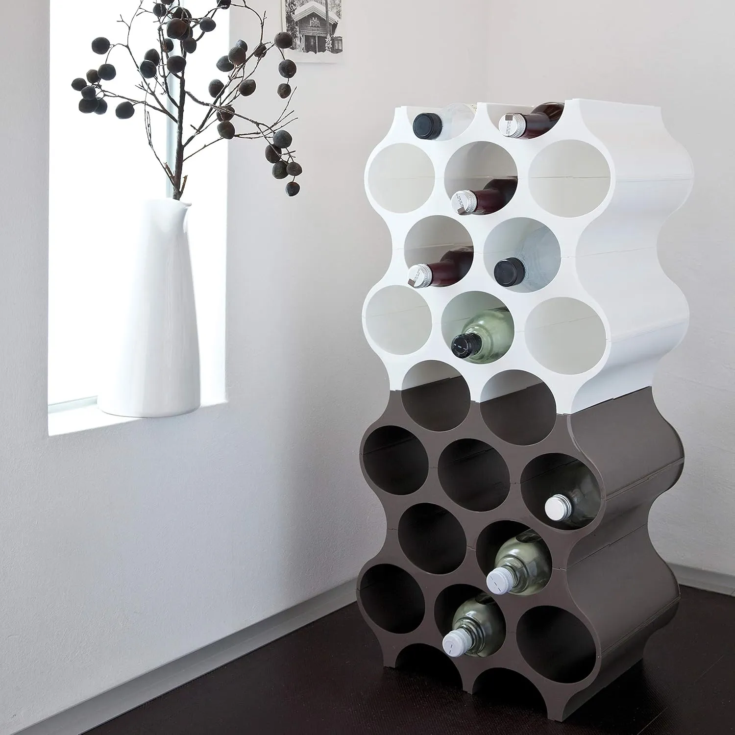 Koziol Bottle Rack Set-UP, deep Grey