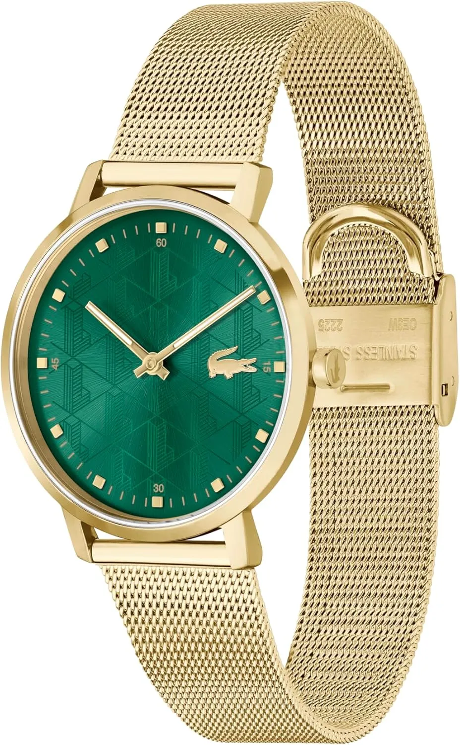 Lacoste Crocorigin Women's 2H Quartz Watch, Stainless Steel, Fashion Wristwatch, Water Resistant up to 3 ATM/30 Meters
