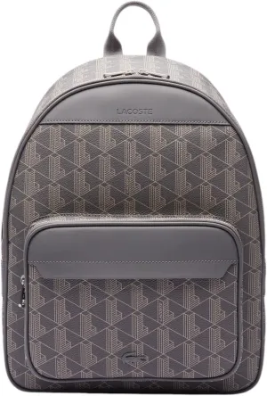 Lacoste Mens The Blend Monogram Backpack, Monogram Brown, One Size