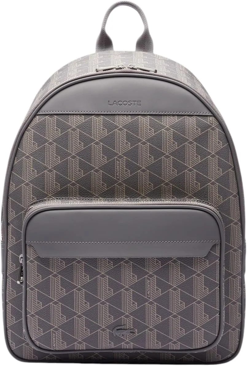 Lacoste Mens The Blend Monogram Backpack, Monogram Brown, One Size