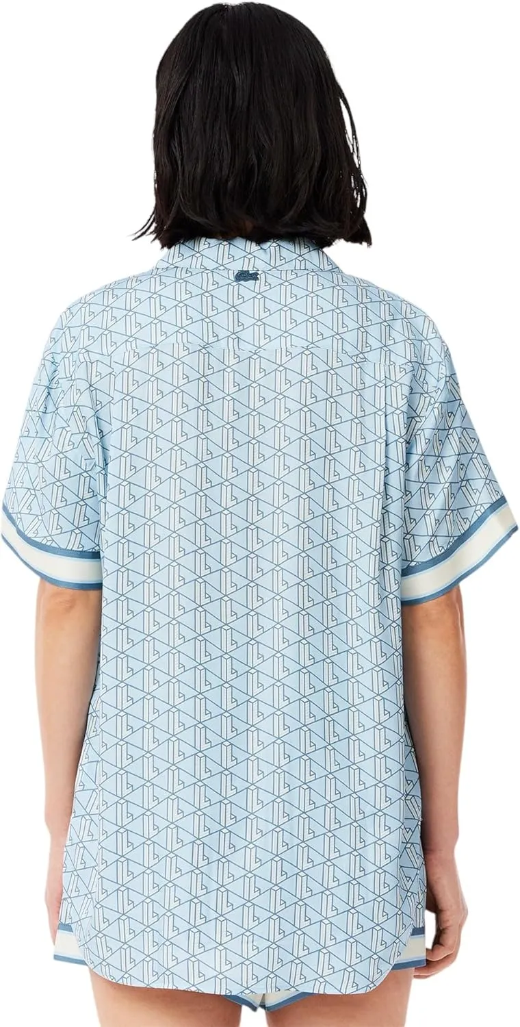 Lacoste Women's Oversized Monogram Print Shirt