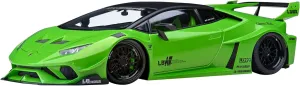 Lambo Huracan GT LB-Silhouette Works Pearl Green Metallic with Black Top 1/18 Model Car by Autoart 79128