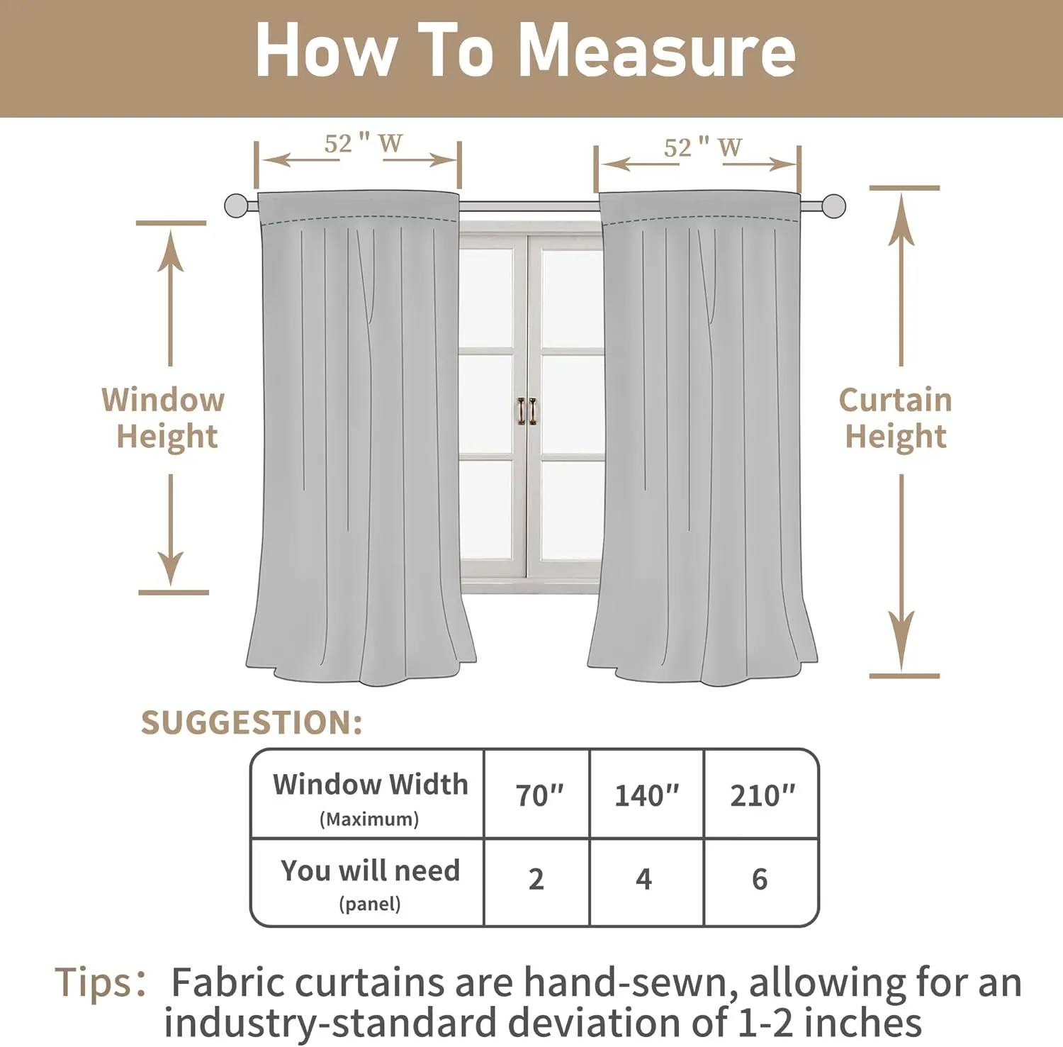 LAMIT Semi Sheer Linen Curtains 54 Inch Length 2 Panels, Light Filtering Panels Back Tab and Rod Pocket Neutral Drapes for Small Window/Bedroom, 52 x 54 Inch