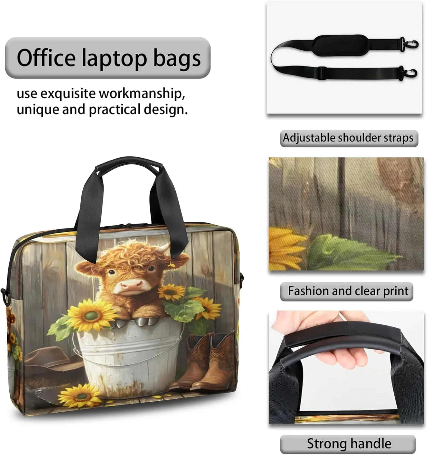 Laptop Shoulder Bag Compatible with Handle, Messenger Shoulder Case for Tablet, Laptop Carrying Case