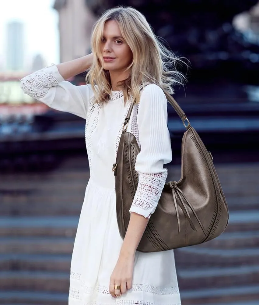 Large Crossbody Bags for Women Vintage Vegan Leather Shoulder Handbags Purse and Wallet Set Casual Totes Hobo Purses