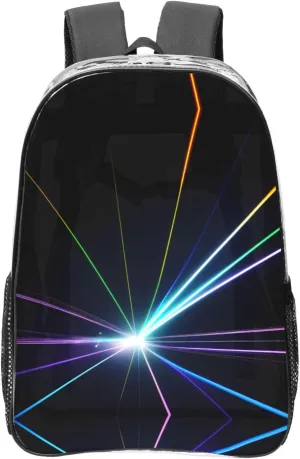 Laser light print Transparent Clear Backpack,PVC Plastic Material Large Capacity for College Workplace