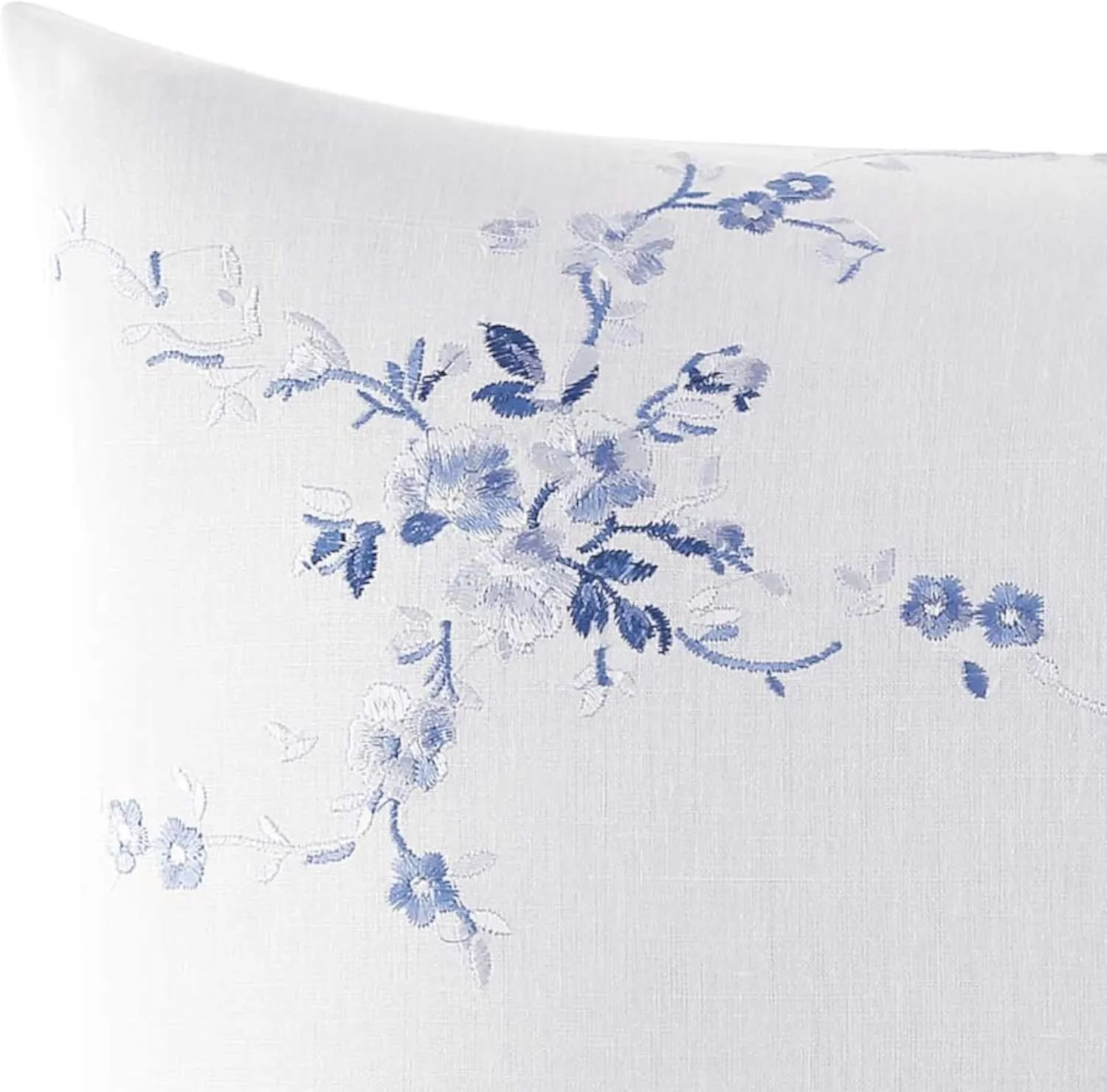 Laura Ashley Throw Pillow Home Decor with Envelope Closure, 14" x 20", Charlotte Blue/White