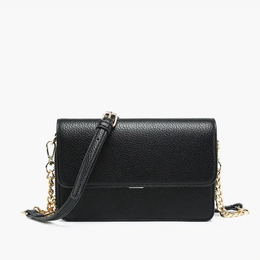Lauryn Flapover Crossbody w/ Chain Strap