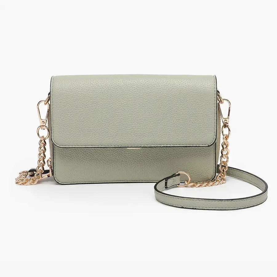 Lauryn Flapover Crossbody w/ Chain Strap