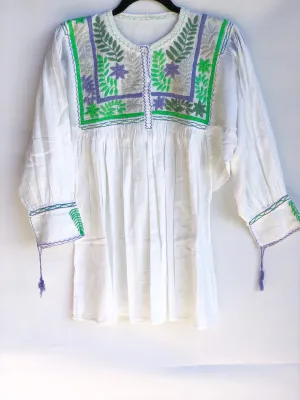 Lavender and Green Vine Tunic