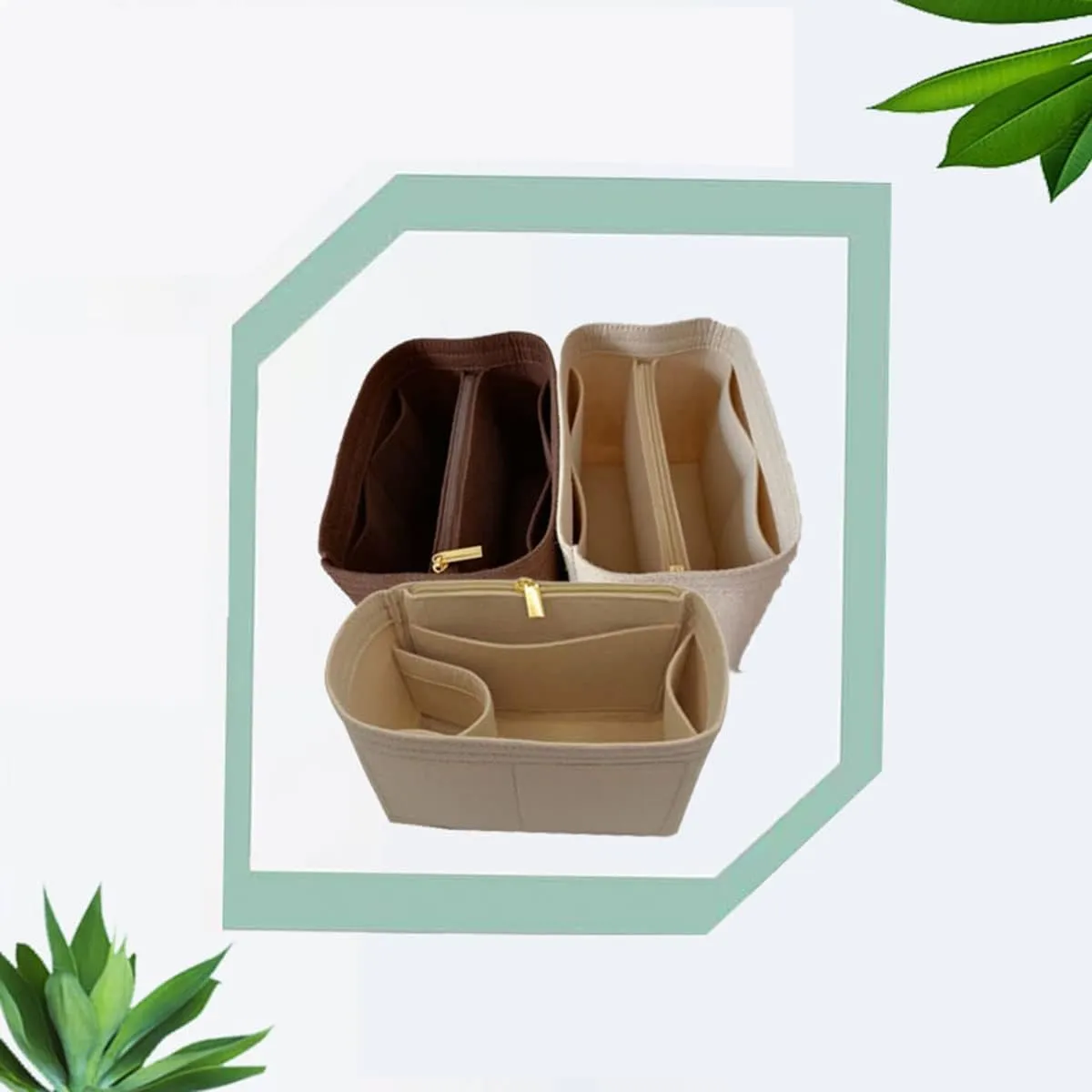 Lckaey Purorganizer is used for ophidia medium tote bag lining storage bag insert3010khaki-A