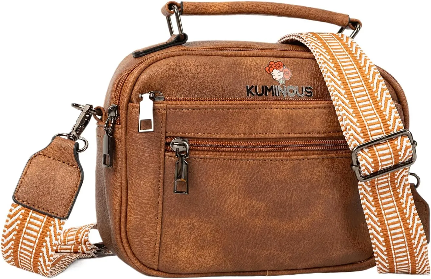 Leather Crossbody Bag for Women,Small Cross Body Trendy Vegan Purses for Women with Adjustable Shoulder Strap