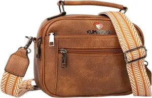 Leather Crossbody Bag for Women,Small Cross Body Trendy Vegan Purses for Women with Adjustable Shoulder Strap