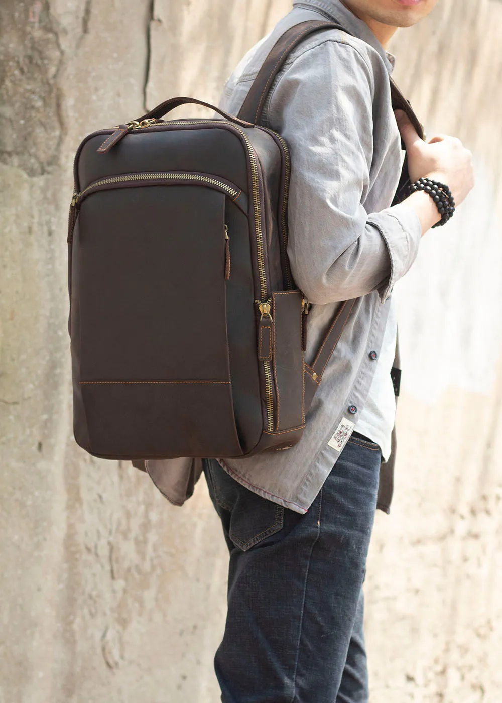 Leather Laptop Rucksack | Loch Ness