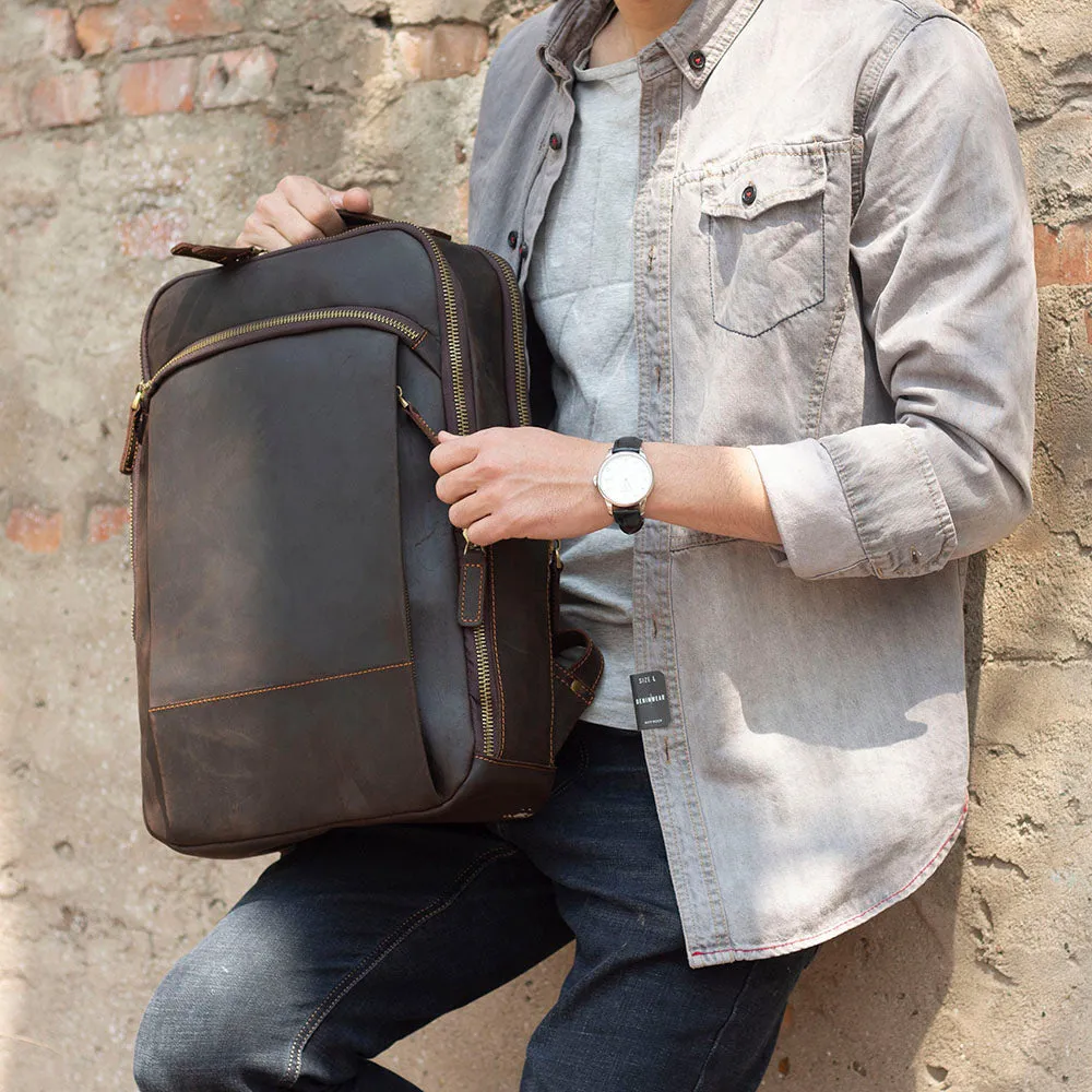 Leather Laptop Rucksack | Loch Ness