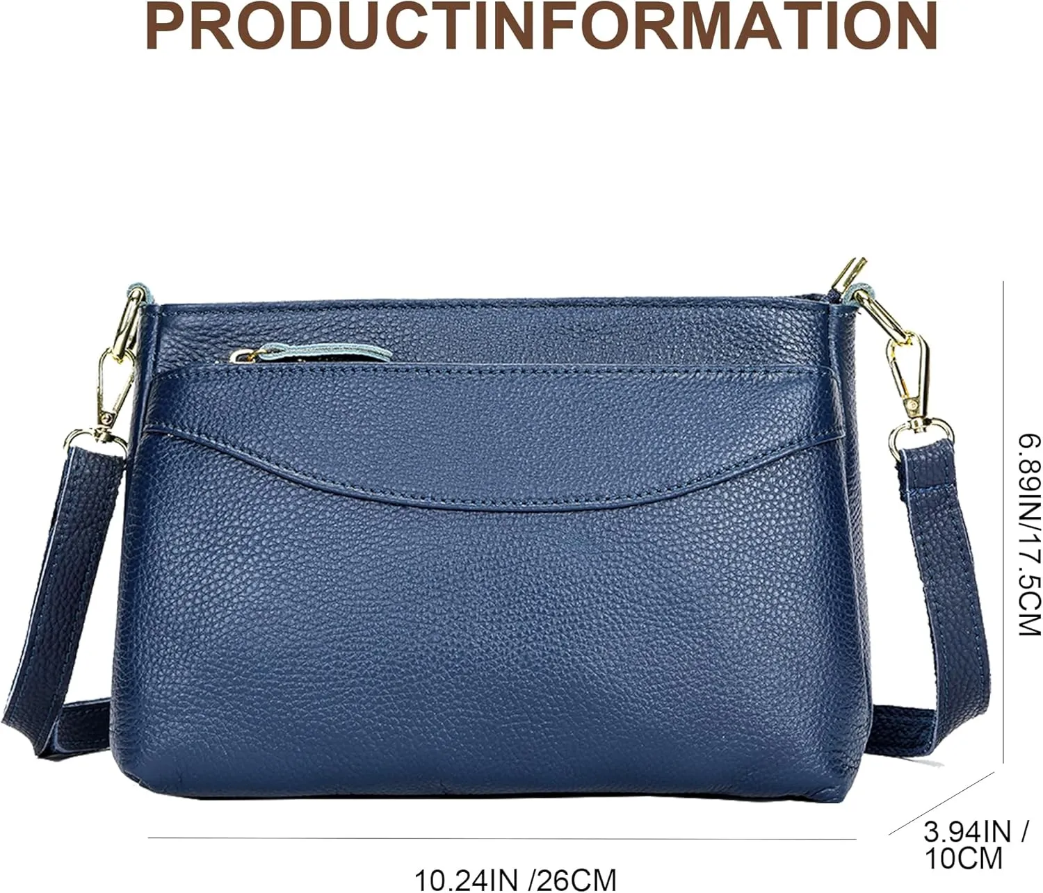 Leather Women's Crossbody Bag, Stylish Small Square Shoulder Bag with Adjustable Shoulder Strap for Everyday Use