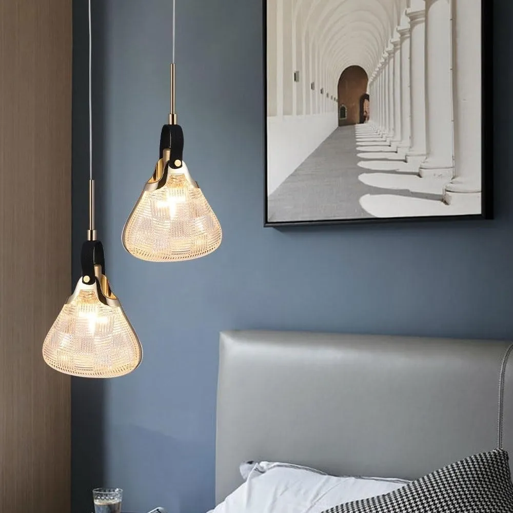 LED Pendant Light Scandinavian Simple Glass lampshade Chandelier Handbag Creative for Living Room Bedroom Kitchen Island Clothing Store 16 * 30cm