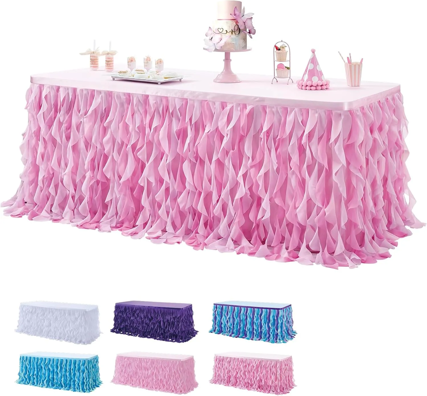 leegleri 9ft Baby Pink Tutu Table Skirt Tulle Table Skirt for Rectangle&Round Tables,Tutu Ruffle Tablecloth for Princess Girls 1st Baby Girl Birthday Party,Baby Shower Decoration,Gender Reveal