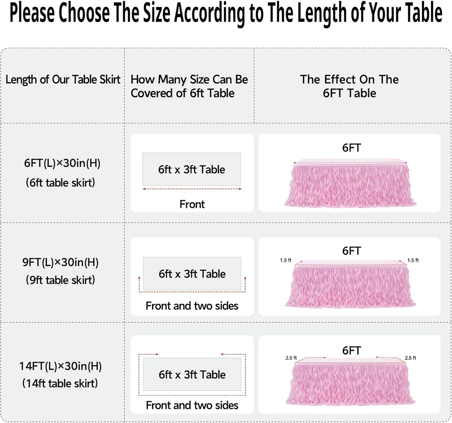 Leegleri 9ft Pink Tutu Table Skirt Tulle Curly Willow Table Skirt for Rectangle&Round Tables,Tutu Ruffle Tablecloth for Princess Girls 1st Baby Girl Birthday Party,Baby Shower Decoration,Gender Reveal