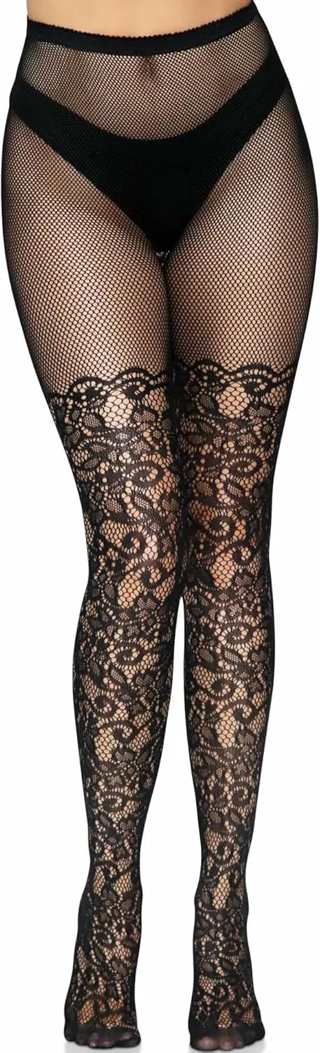 Leg Avenue womens Vintage Fishnet Lace Tights