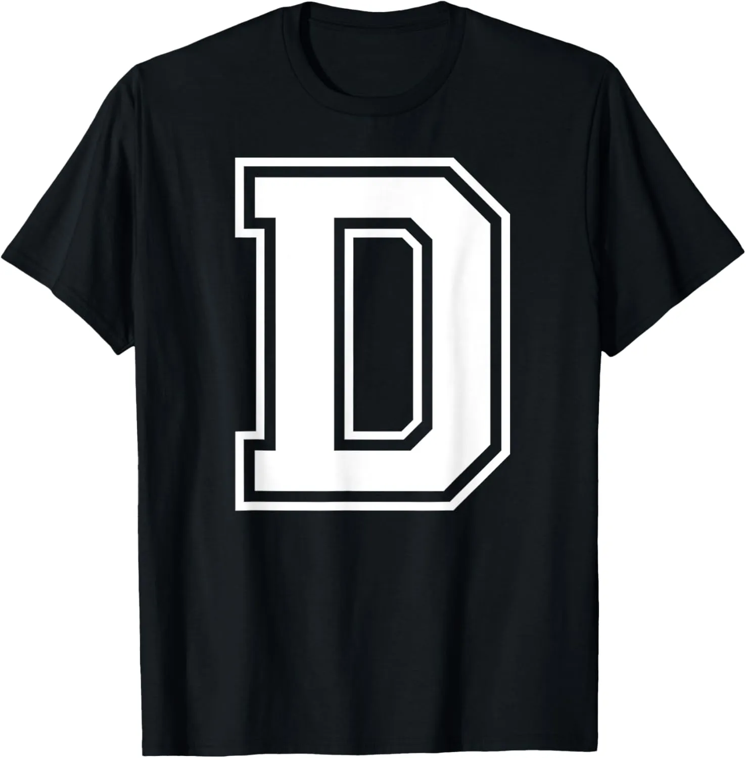 Letter D Capital Alphabet College Varsity Monogram Club T-Shirt
