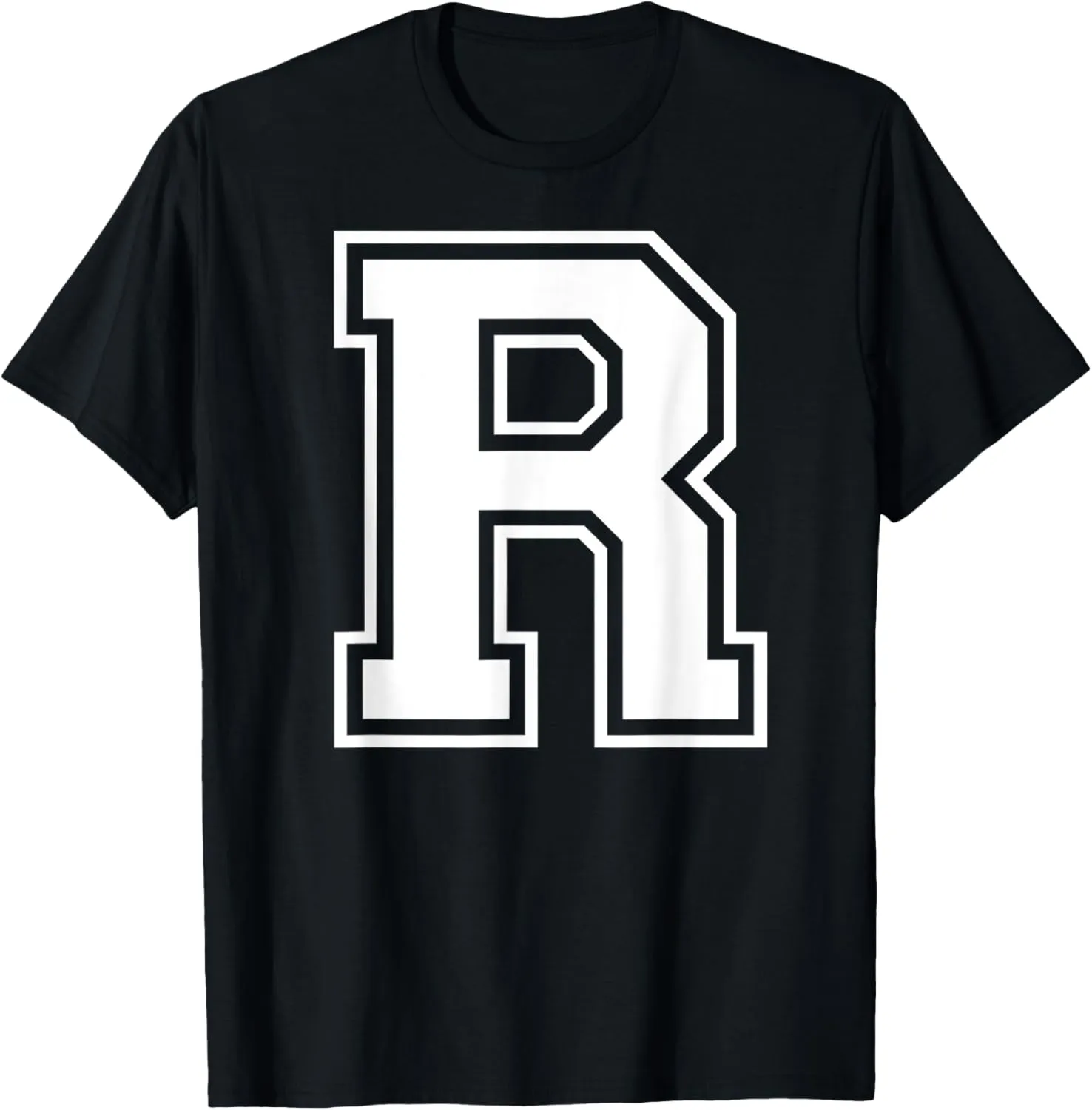 Letter R Capital Alphabet College Varsity Monogram Club T-Shirt