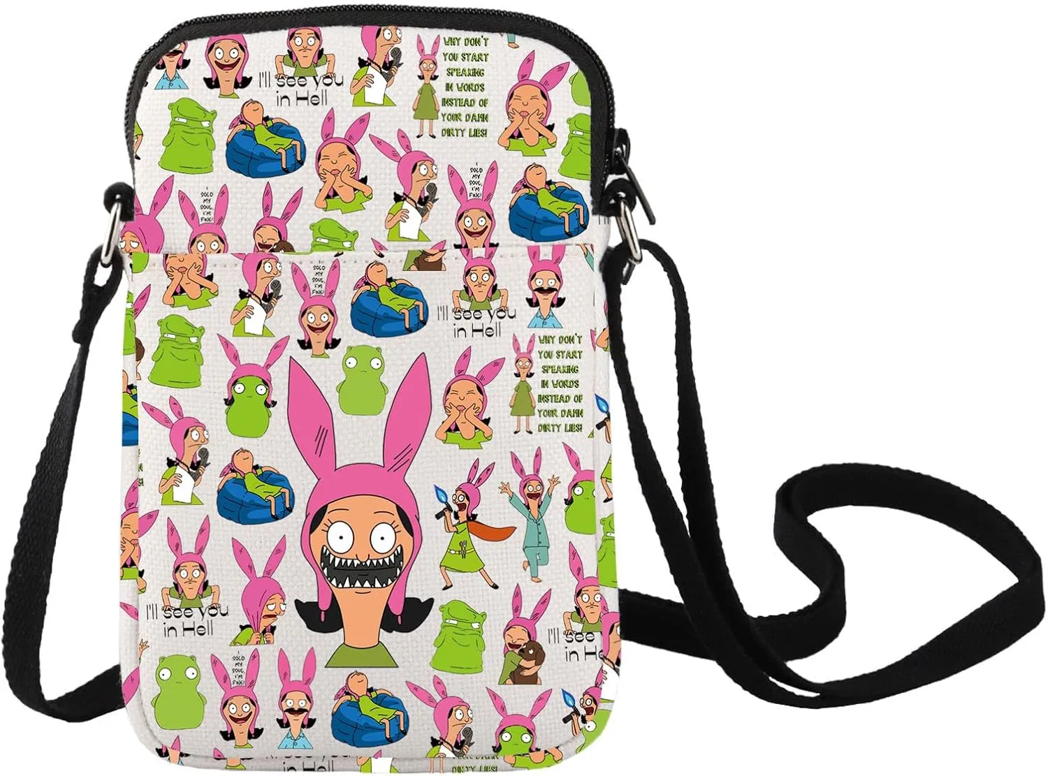 LEVLO Louis Crossbody Bag Belcher Fans Gift Bob Family Shoulder Bag Louis TV Show Merchandise