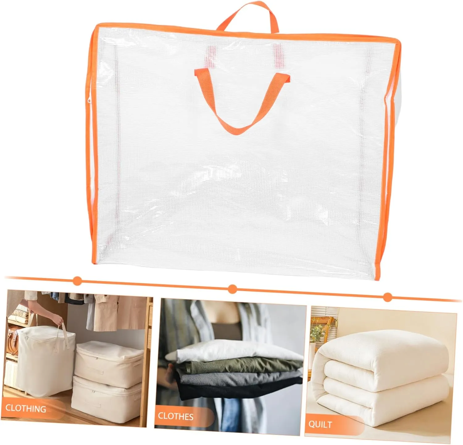 LIFKOME 5pcs Garment Bag Storage Zipper Waterproof Quilt Bag Easy Pack and Identify Organizer for Home and Travel