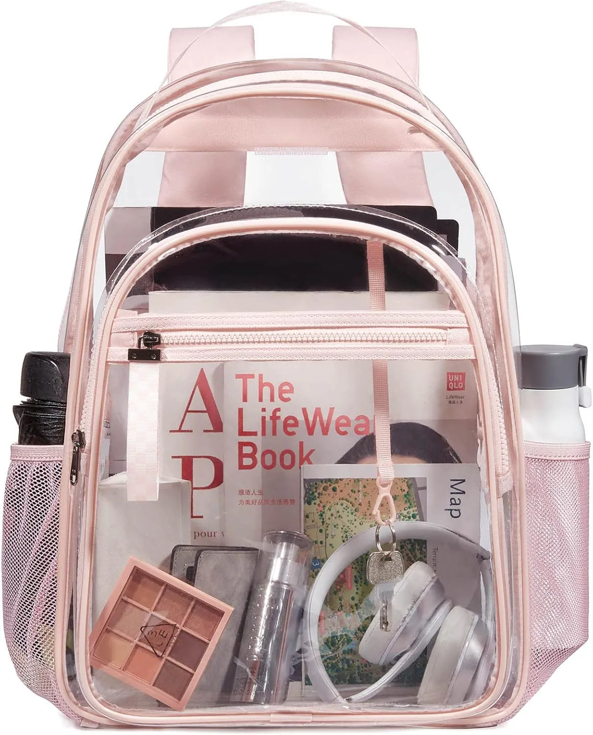 LIGHT FLIGHT Clear Backpack Heavy Duty Transparent Backpack Set See Through Bookbags Durable Backpacks for College, Security