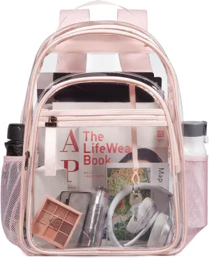 LIGHT FLIGHT Clear Backpack Heavy Duty Transparent Backpack Set See Through Bookbags Durable Backpacks for College, Security