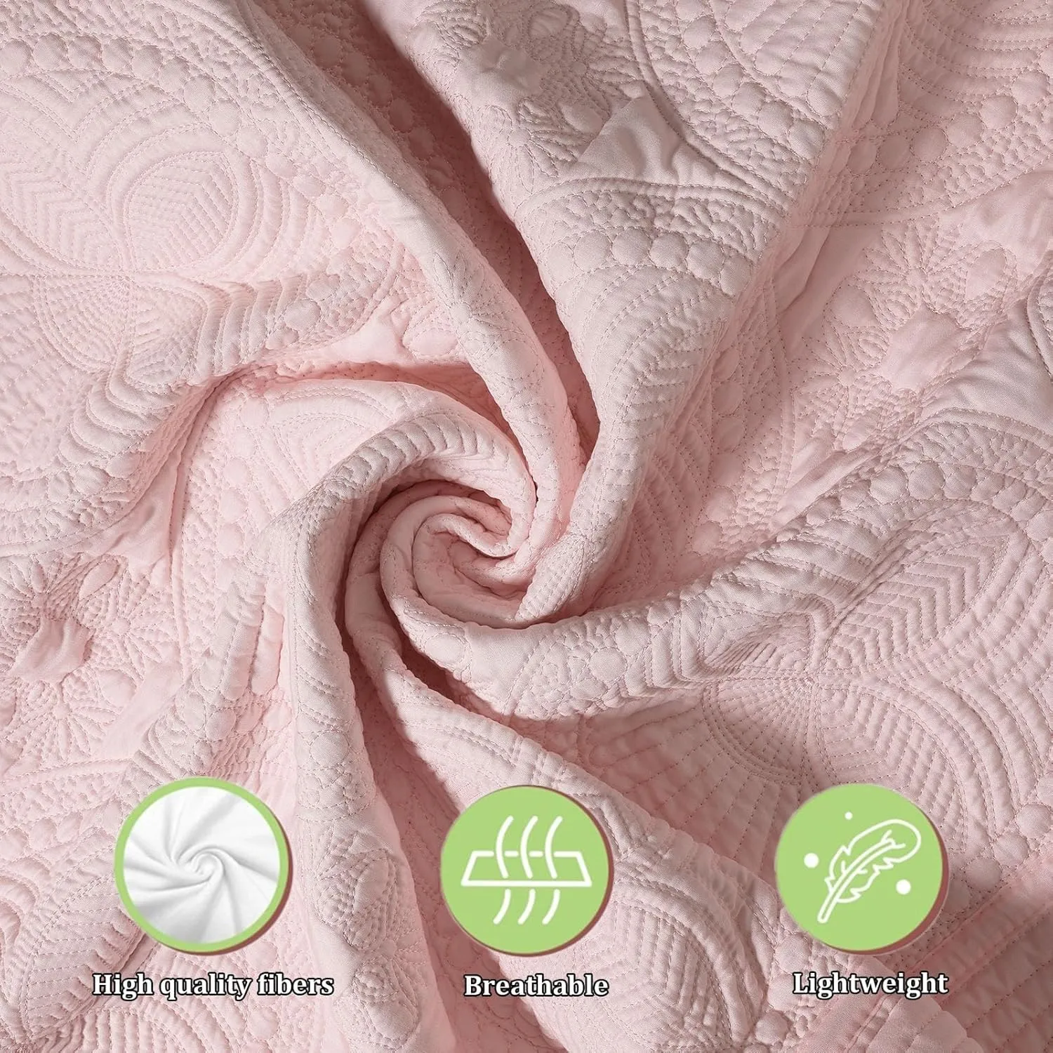 Lightweight Baby Quilt Neutral Durable, Personlized Baby Blankets Monogram Embossed, Four Seasons Cotton Quilted Blanket for Boys and Girls 36x46 Inches Pink