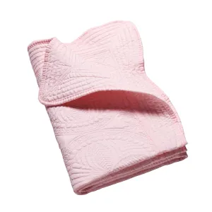 Lightweight Baby Quilt Neutral Durable, Personlized Baby Blankets Monogram Embossed, Four Seasons Cotton Quilted Blanket for Boys and Girls 36x46 Inches Pink