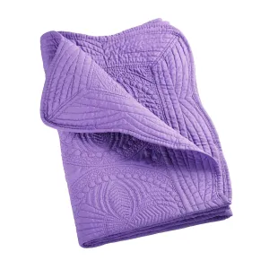 Lightweight Baby Quilt Neutral Durable, Personlized Baby Blankets Monogram Embossed, Four Seasons Cotton Quilted Blanket Toddler Quilt for Boys and Girls 36x46 Inches White (Purple)