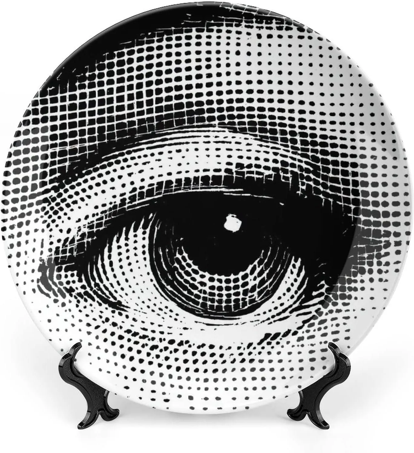 Lina Cavalieri Plate, Wall Decorative Plate, Mysterious Face Plate Wall Hanging Decoration,Including Bracket and Special Spring Hook,A22,8inch