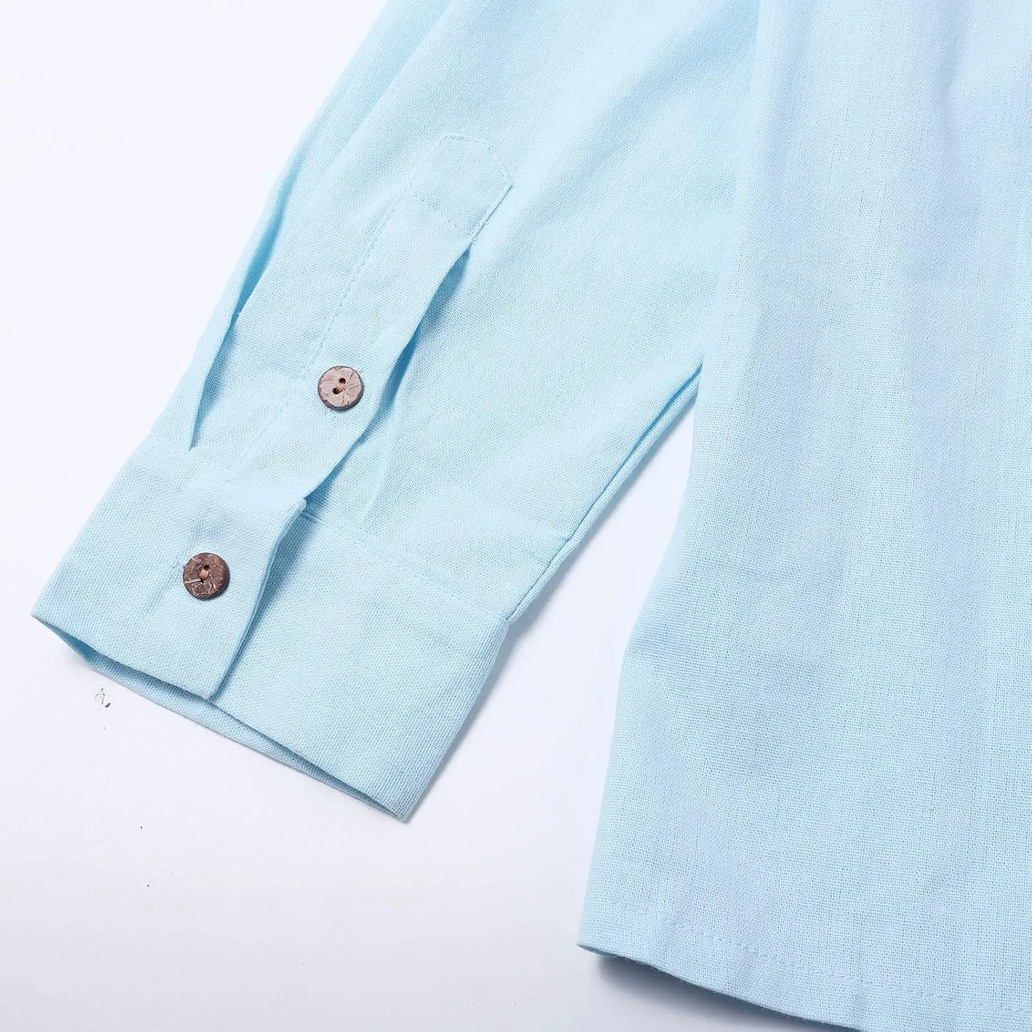 Linen Shirts for Men Lightweight Button Up Long Sleeve Shirts with Hood Regular Fit Cotton Beach Shirt