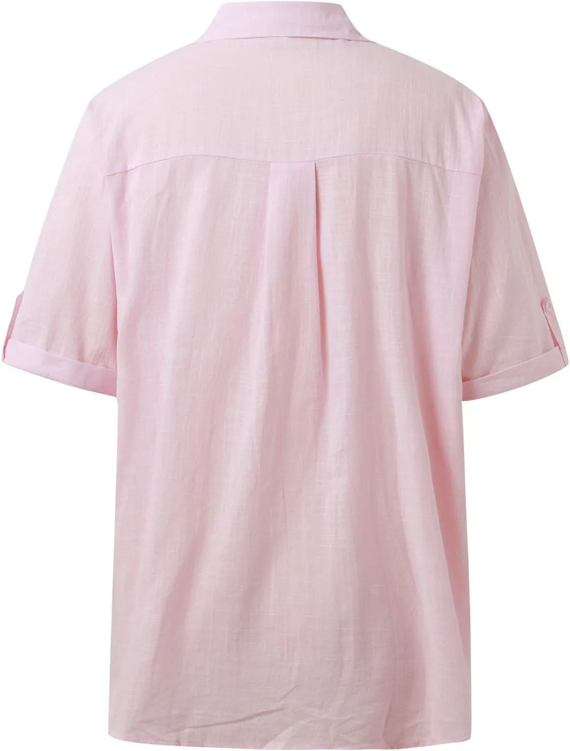Linen Shirts for Women, Linen Button Down Shirt Women Short Sleeve Summer Trendy Tops Work Beach Collared Blouses