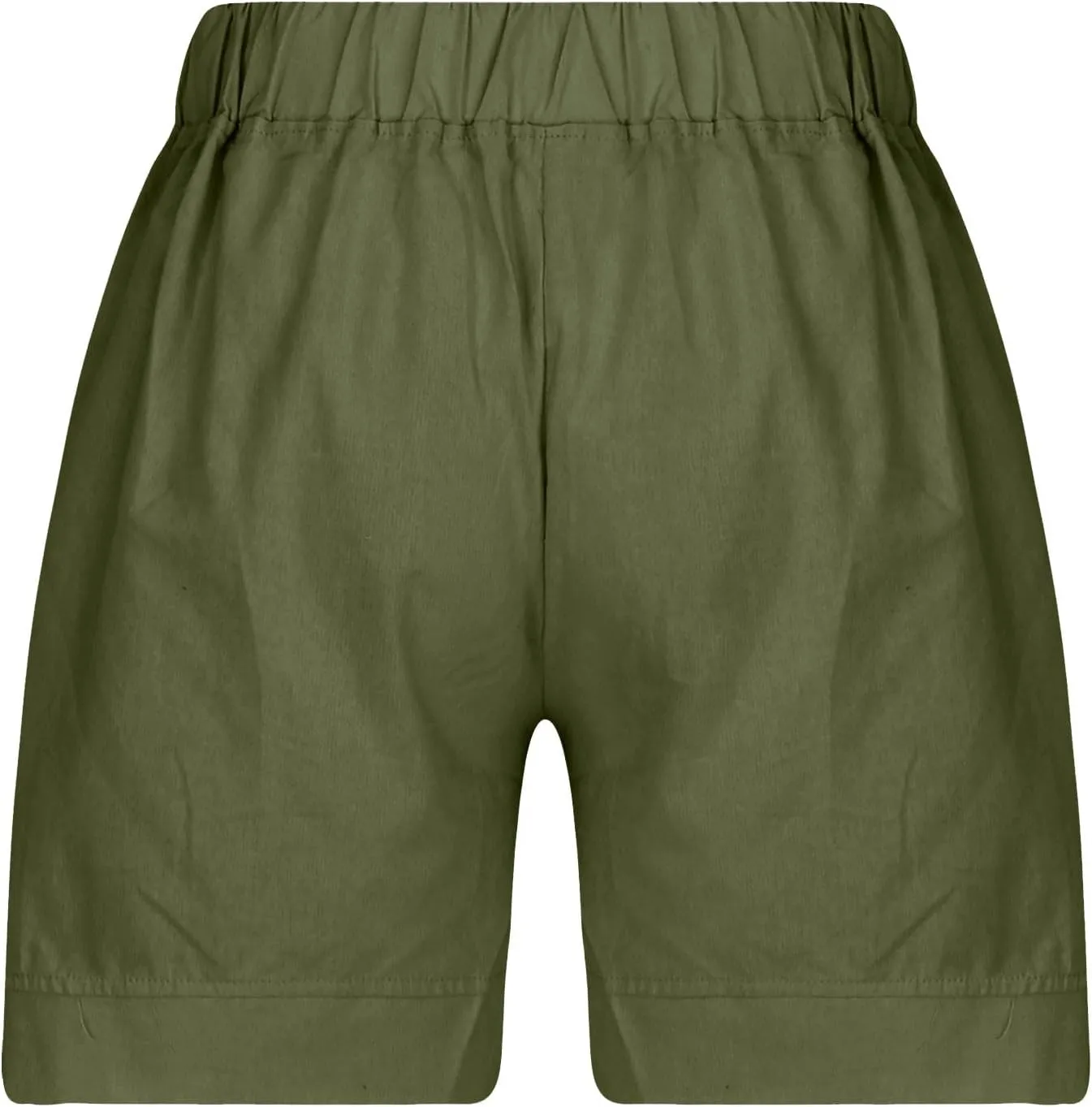 Linen Shorts for Women 2025 High Waisted Elastic Straight Casual Shorts Summer Outdoor Pants with Pockets
