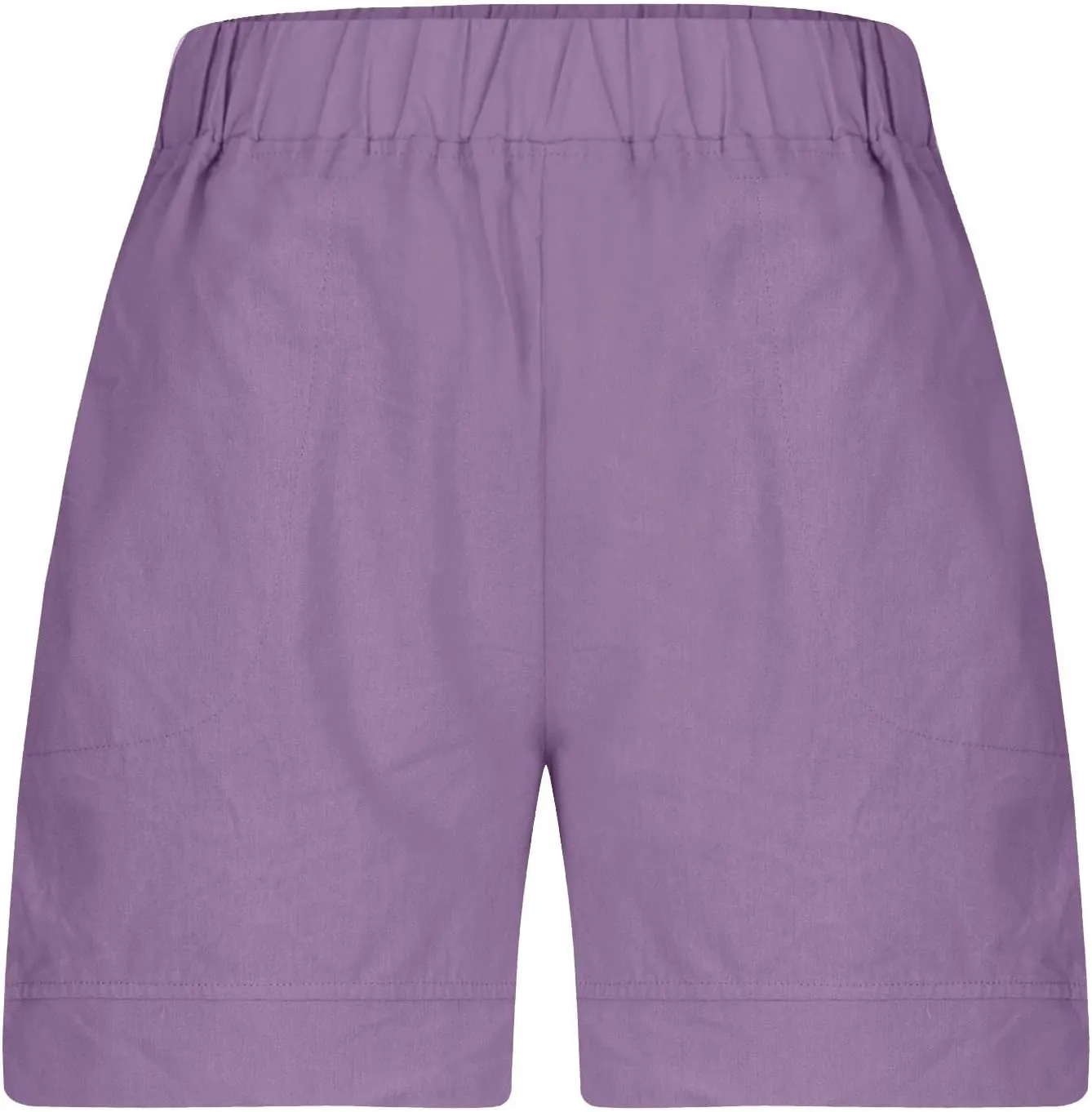 Linen Shorts for Women 2025 High Waisted Elastic Straight Casual Shorts Summer Outdoor Pants with Pockets