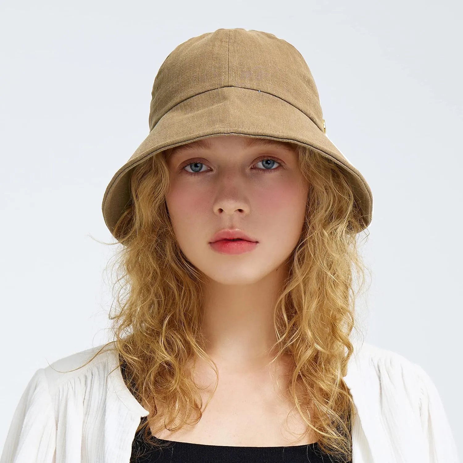 Linen Victorian Bonnet Hat Sun Cap, Foldable Summer Visor | New Katy