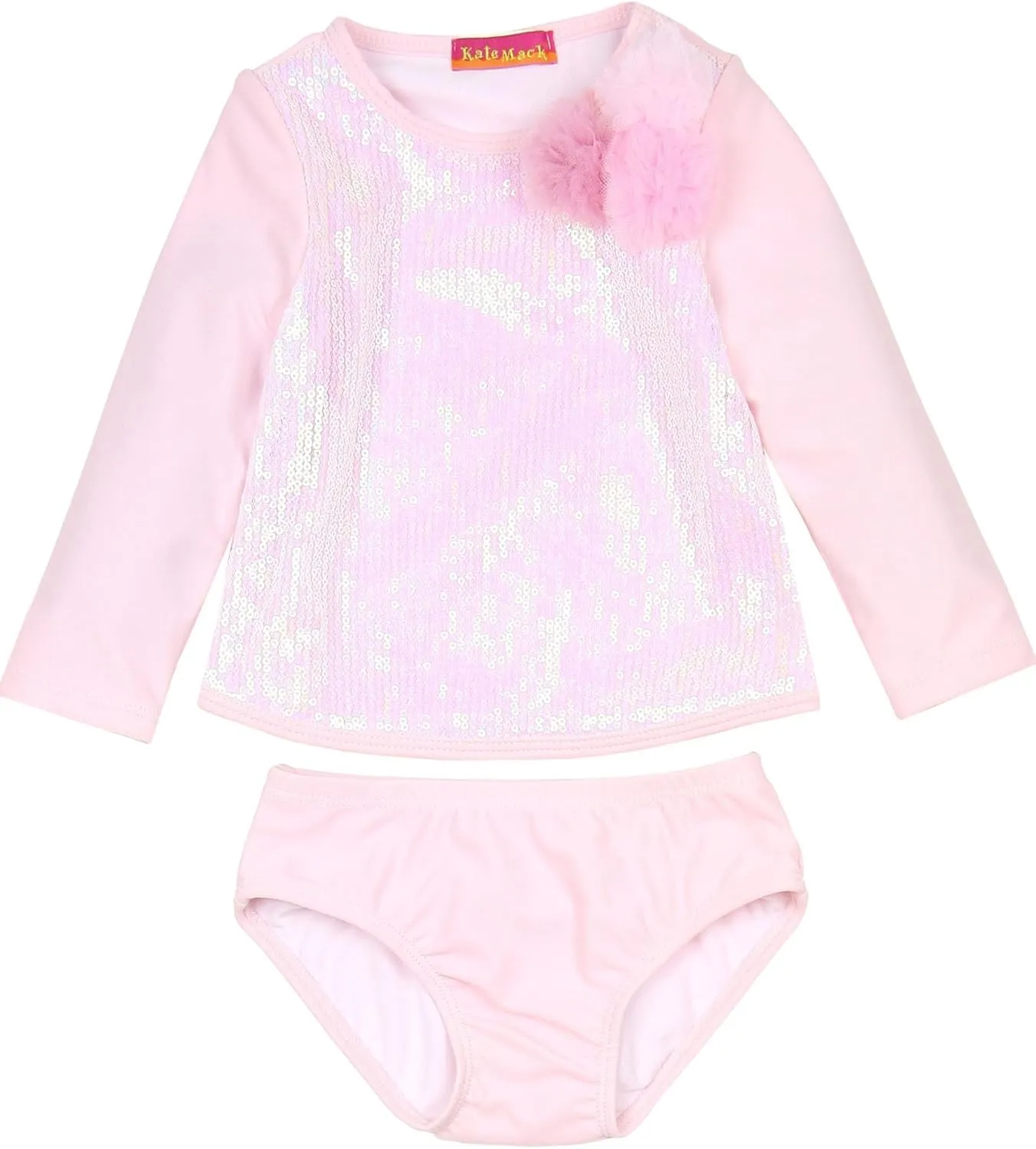 Little Girls' Rush Guard and Bottom Pompom Party, Sizes 12M-6