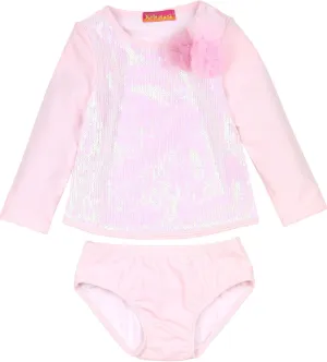 Little Girls' Rush Guard and Bottom Pompom Party, Sizes 12M-6