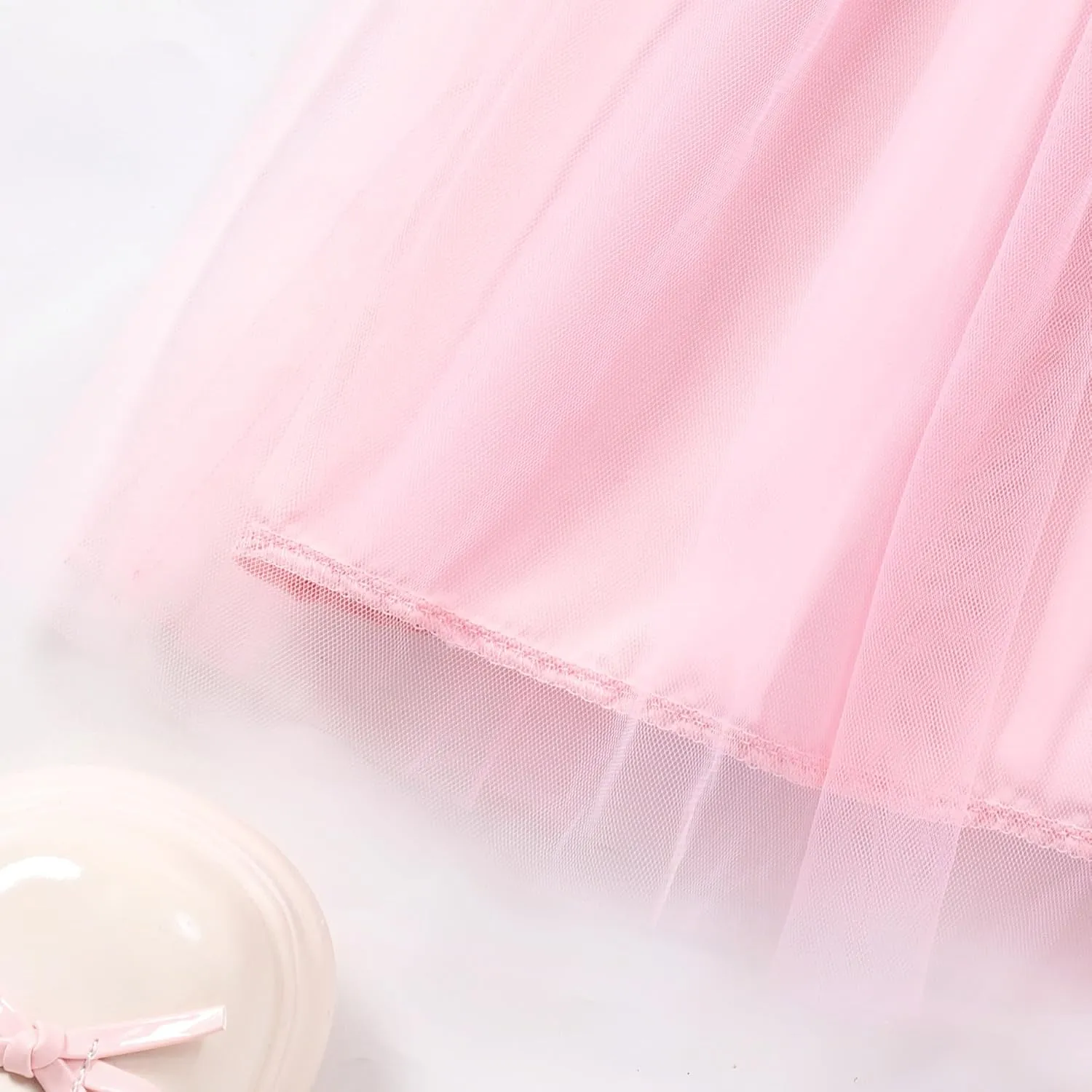 Little Girls Tulle Tutu Dress - Toddler Kids Flutter Sleeve Princess Sundress Casual Summer Outfit Clothes for 2-7Y